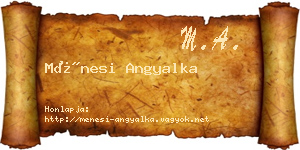Ménesi Angyalka névjegykártya